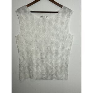 Rafael Women's White Stretchy Sleeveless Top Size L